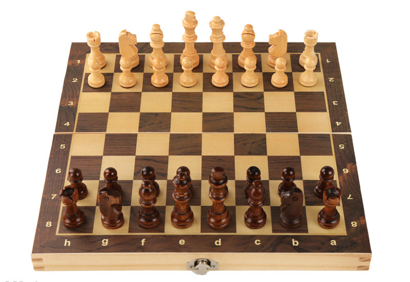 Magnetic Solid Wood Mini Folding Chessboard Small Magnetic Chess