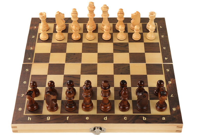 Magnetic Solid Wood Mini Folding Chessboard Small Magnetic Chess