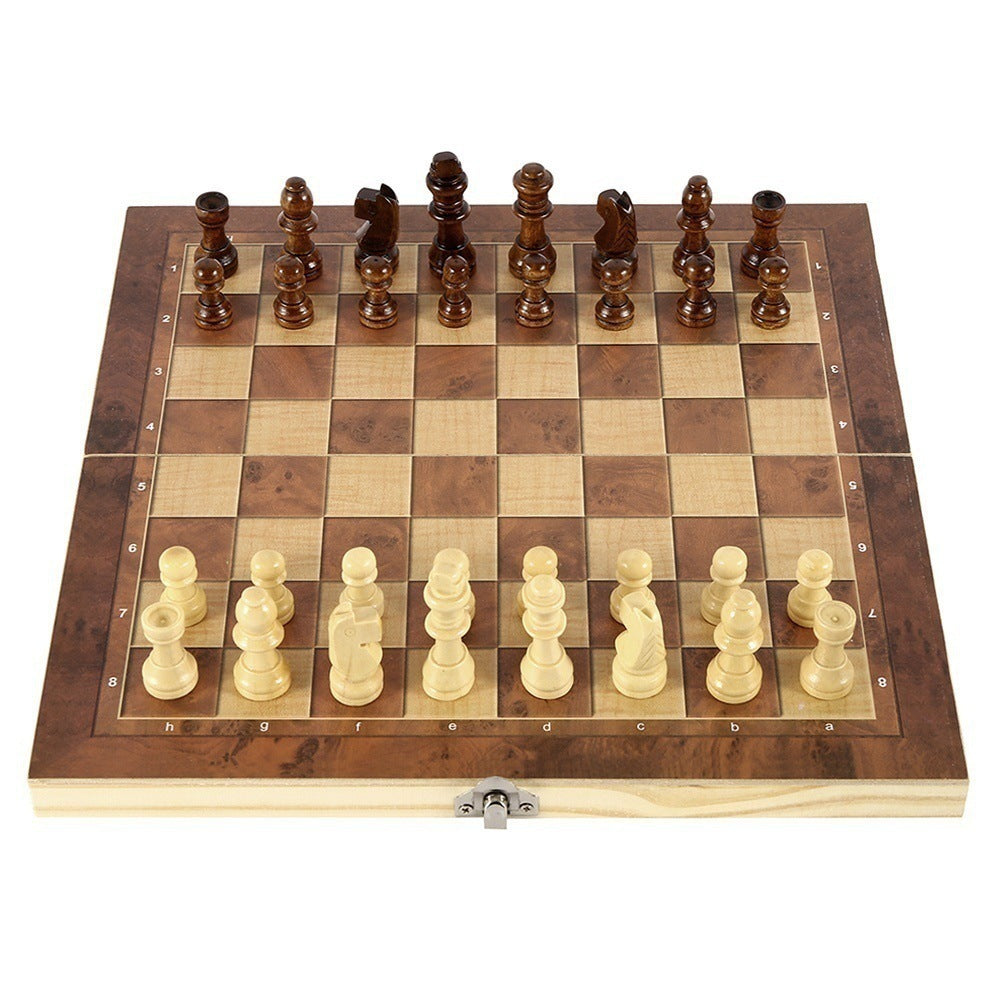 Magnetic Solid Wood Mini Folding Chessboard Small Magnetic Chess