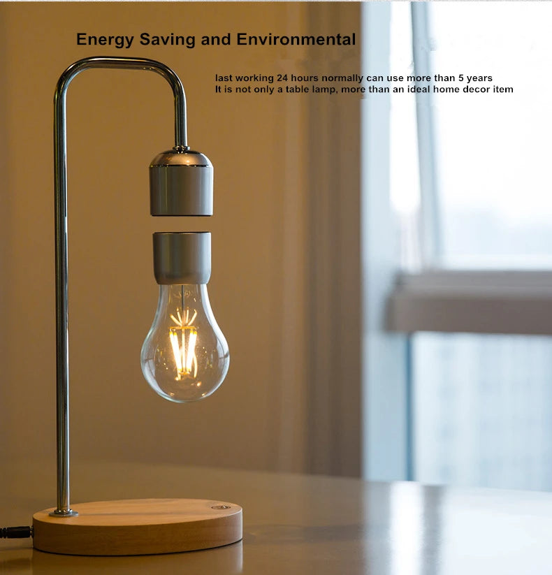 Magnetic Levitating Floating LED Night Light with Wireless Charger for Desk Lamp Home Room Office Decor Unique Mood Light Gift