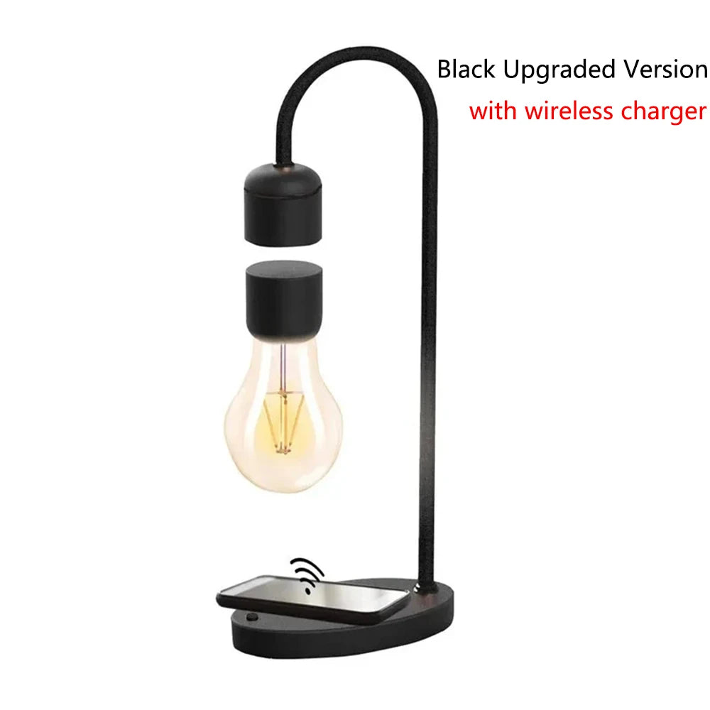 Magnetic Levitating Floating LED Night Light with Wireless Charger for Desk Lamp Home Room Office Decor Unique Mood Light Gift