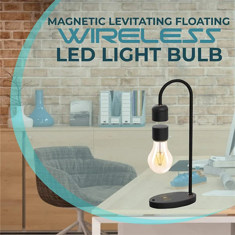 Magnetic Levitating Floating LED Night Light with Wireless Charger for Desk Lamp Home Room Office Decor Unique Mood Light Gift