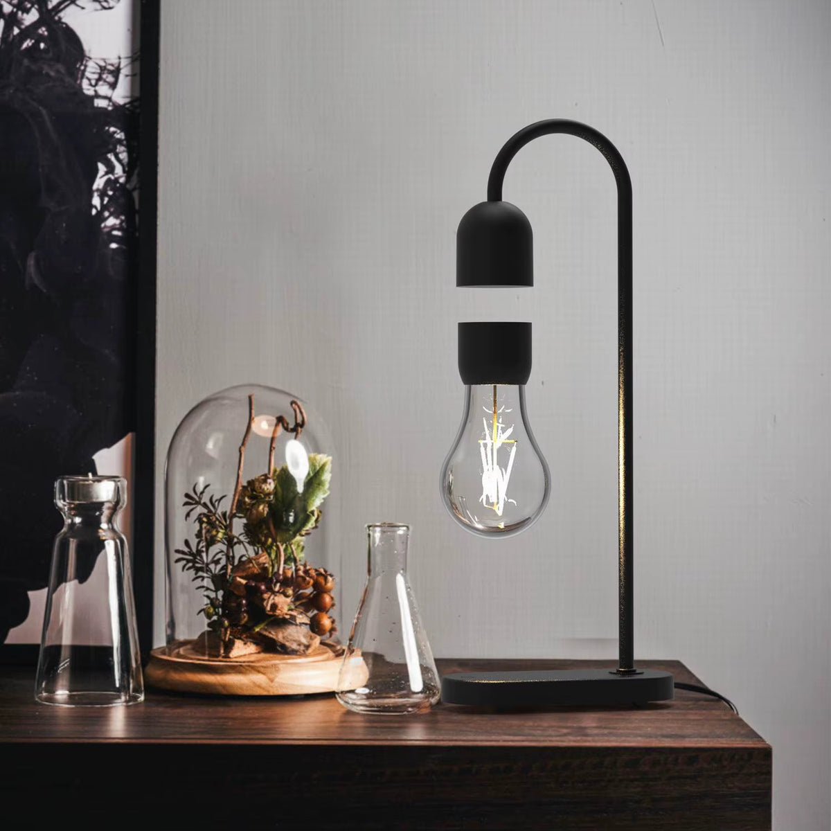Levitating Table Lamp Floating Light Bulb Magnetic Levitating Light Bulb Floating Lamp Bedside Lamp for Bedroom Night Light