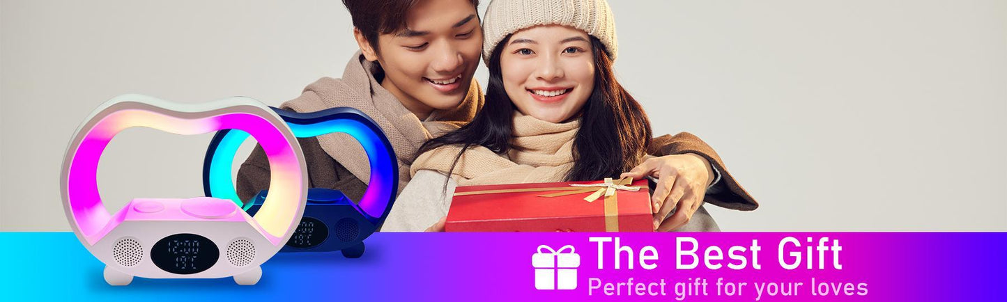 6 In 1 Wireless Charging Night Light Wireless Speaker 15W Wireless Charging Atmosphere Light Home Bedroom Gift